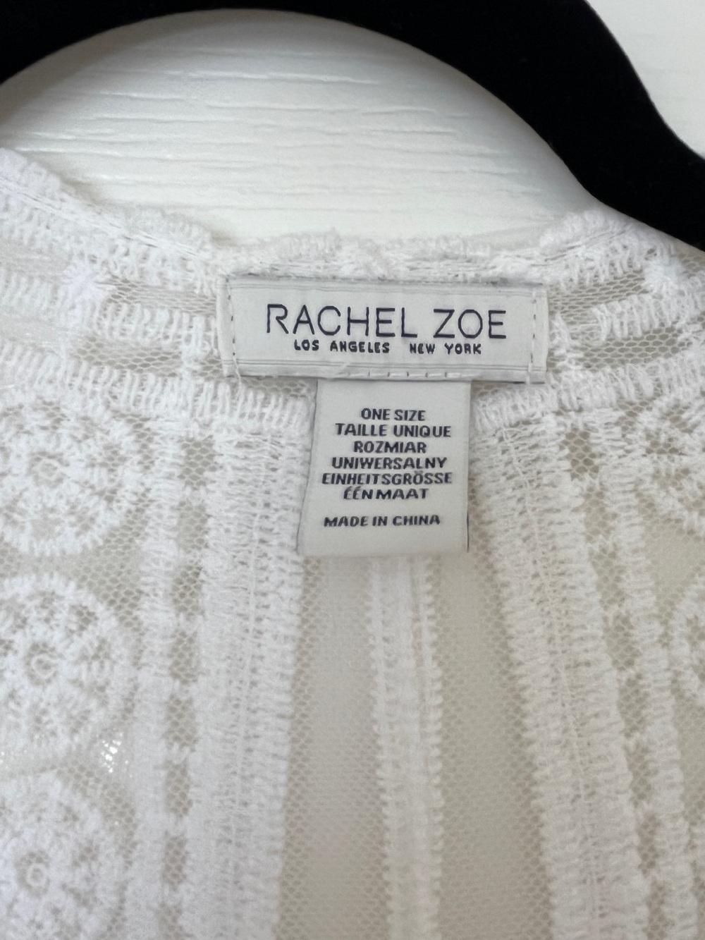 Rachel Zoe White Crochet Lace Open-Front Cardigan